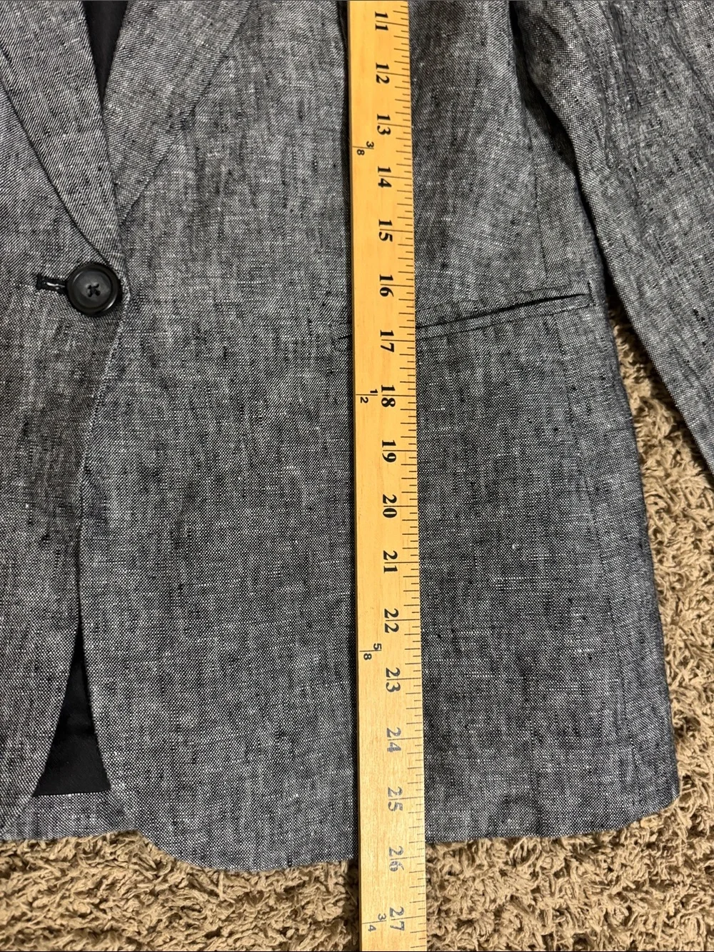 J. Crew Heather Gray Linen Single-Button Blazer Womens size 10 Career Minimalist